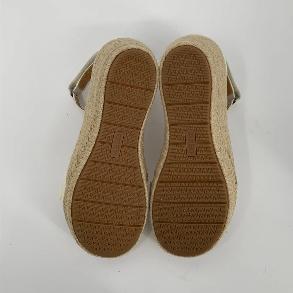 ABEO Cecile wedge espadrille sandals shoe leather ankle strap comfort new 6.5